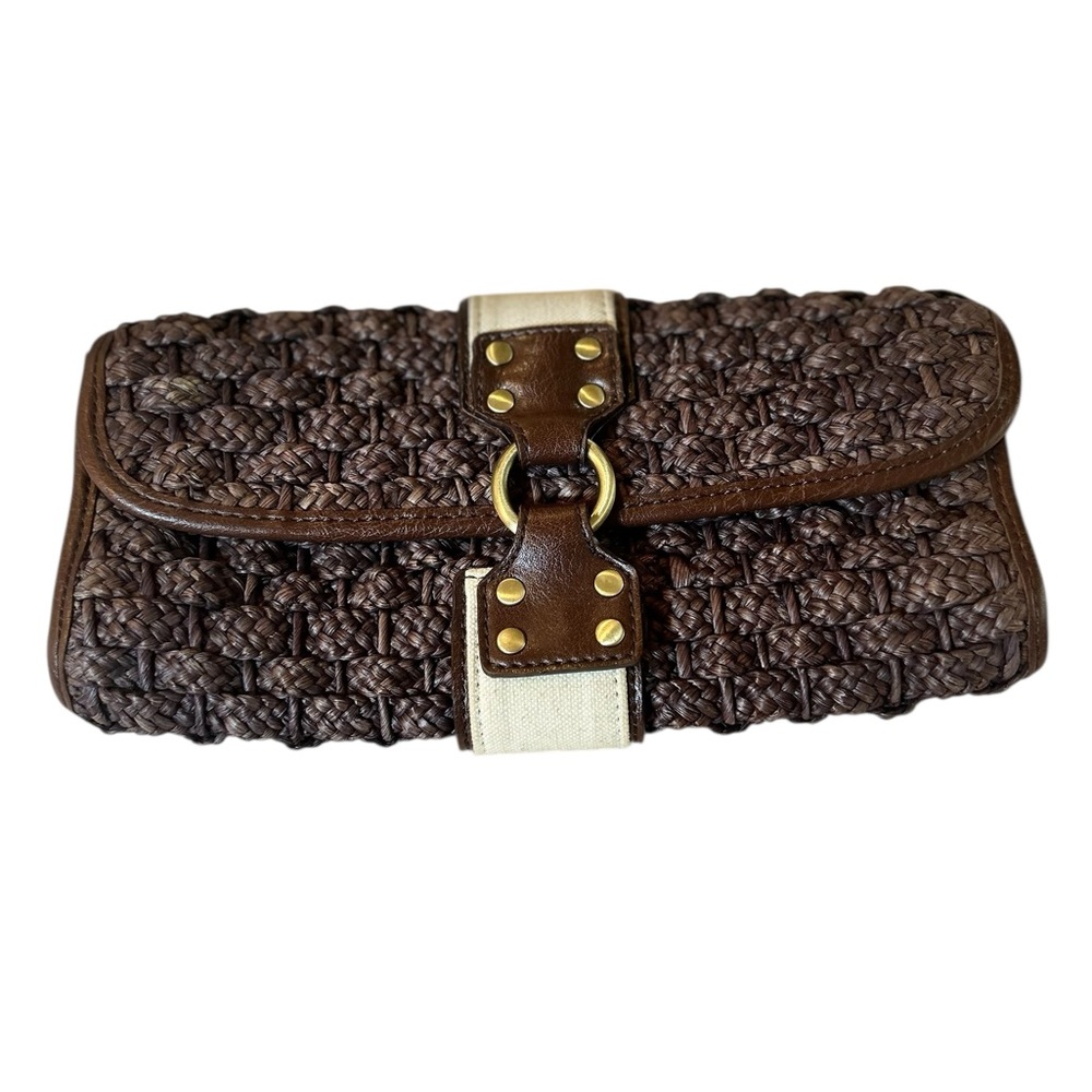 The Limited Vintage Brown Weave Clutch